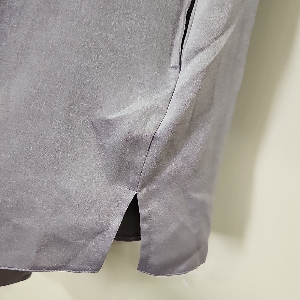 Chic Women's Gray Long Sleeve Blouse - Picture 7 of 11